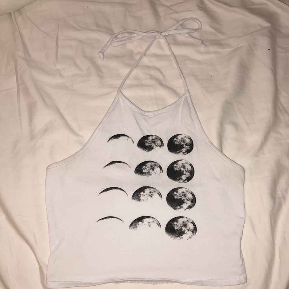 LA hearts moon halter crop top